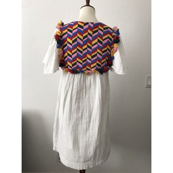 Anthropologie Whit Two Bette Flutter Sleeve Tasseled Mini Dress FLAW - Picture 8 of 12